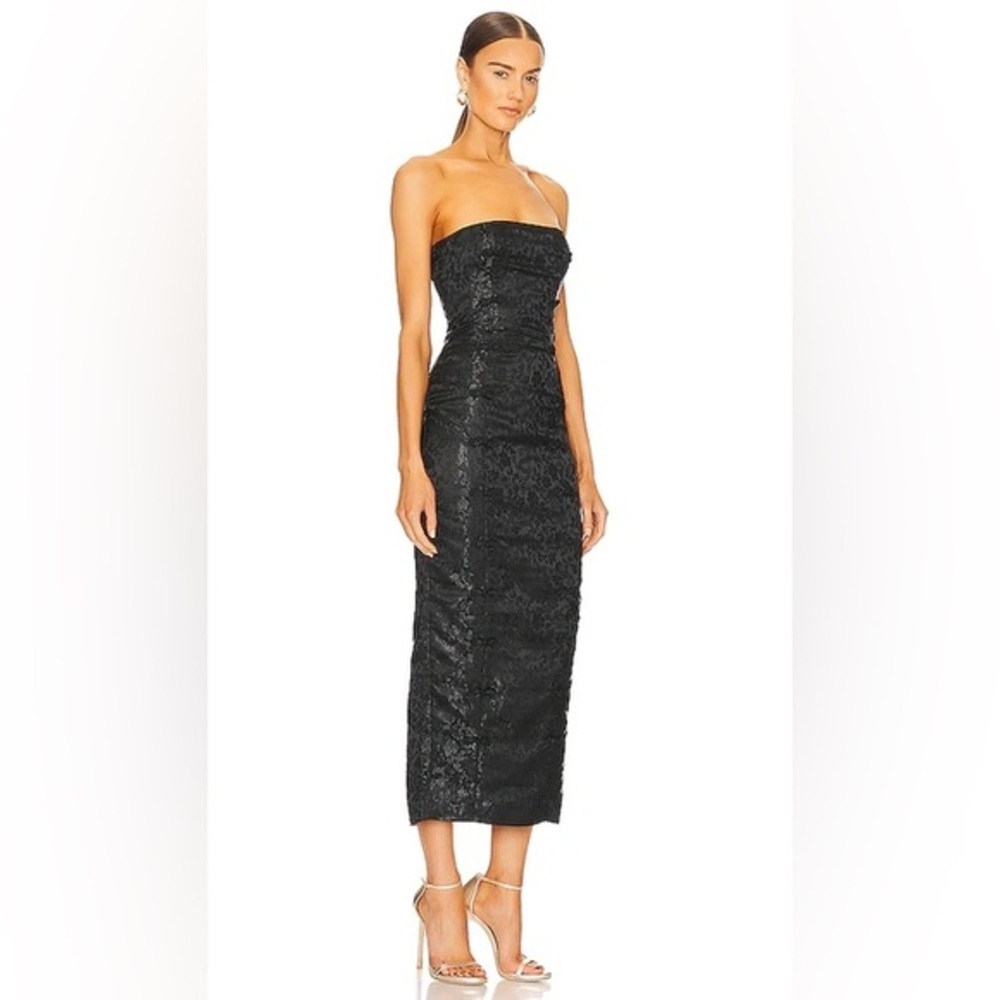 Sau Lee Jennifer Jacquard Strapless Midi Dress 🐉